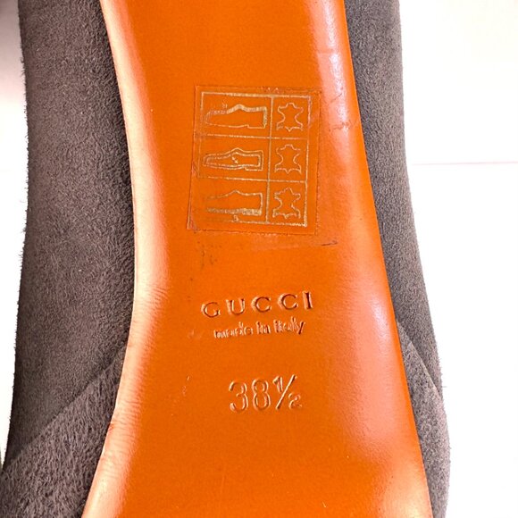 Authentic GUCCI Grey Suede Bamboo Tassel Booties - Size 8.5 - Picture 8 of 13